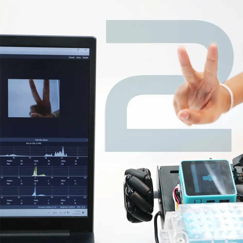 Setup photo of an education robotics and AI laboratory